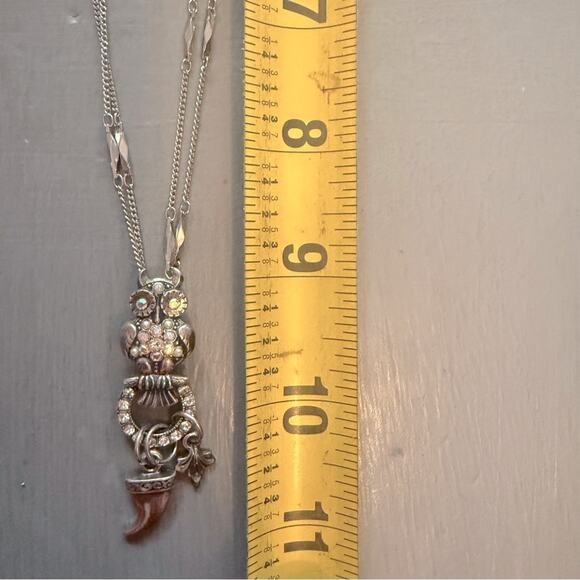 Mariana Crystal Owl Charm Pendant Necklace - Picture 8 of 9